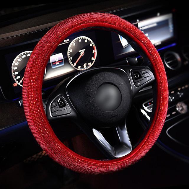Car crystal steering wheel cover